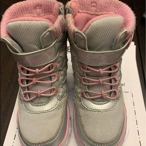 Girls SKECHERS Heart Lights Boots  Pink/Gray